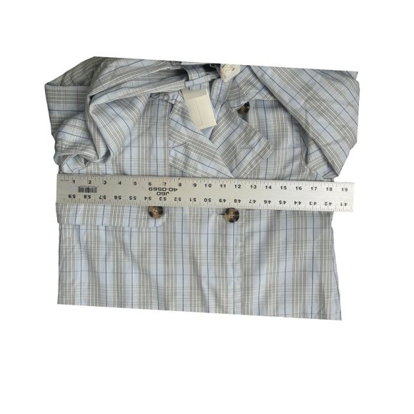 Club Monaco The Everywear Trench Coat Blue Plaid XS MSRP $379 Belt Not Included - Picture 6 of 10